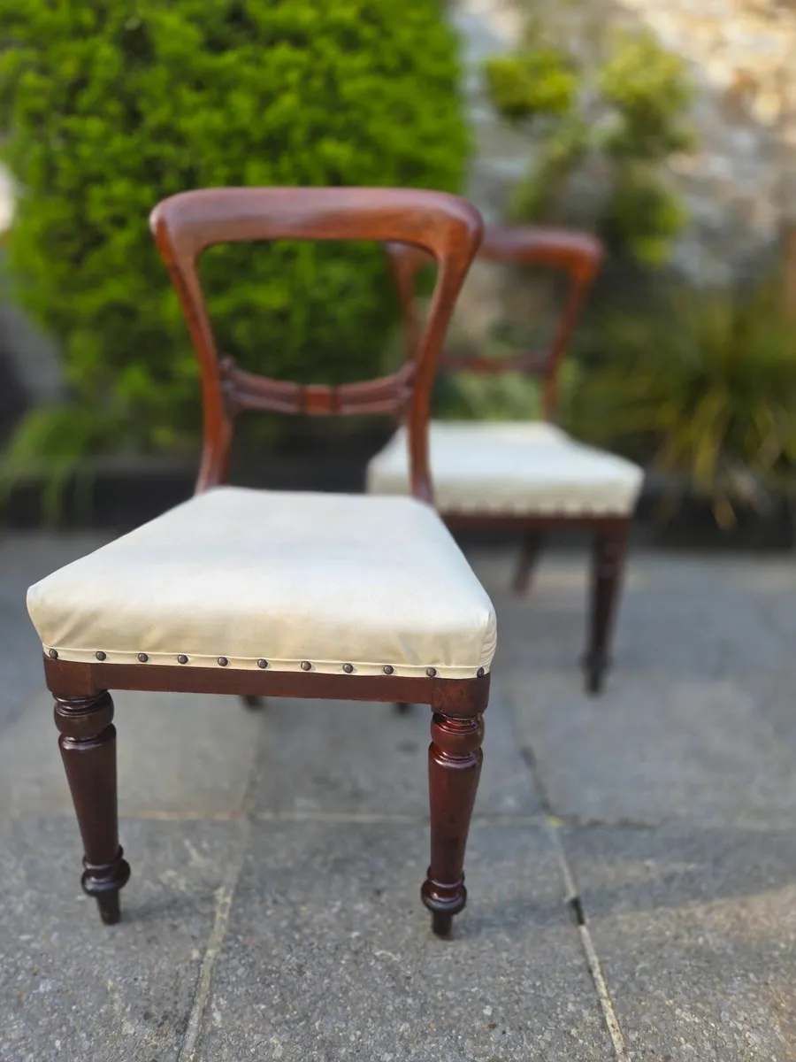 Pair of Victorian Balloon Back Chairs- Circa 1870 - Image 4