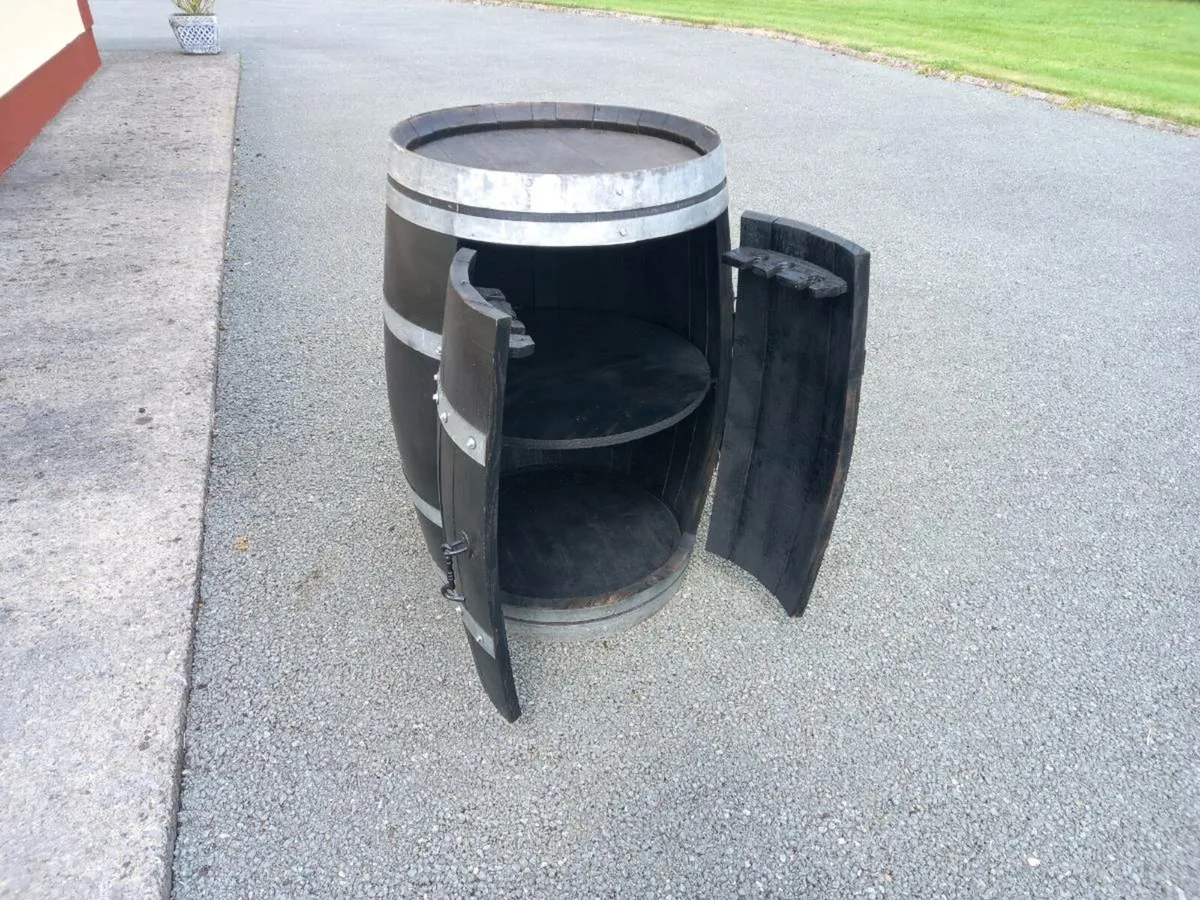 Whiskey barrel drinks cabinet - Image 1