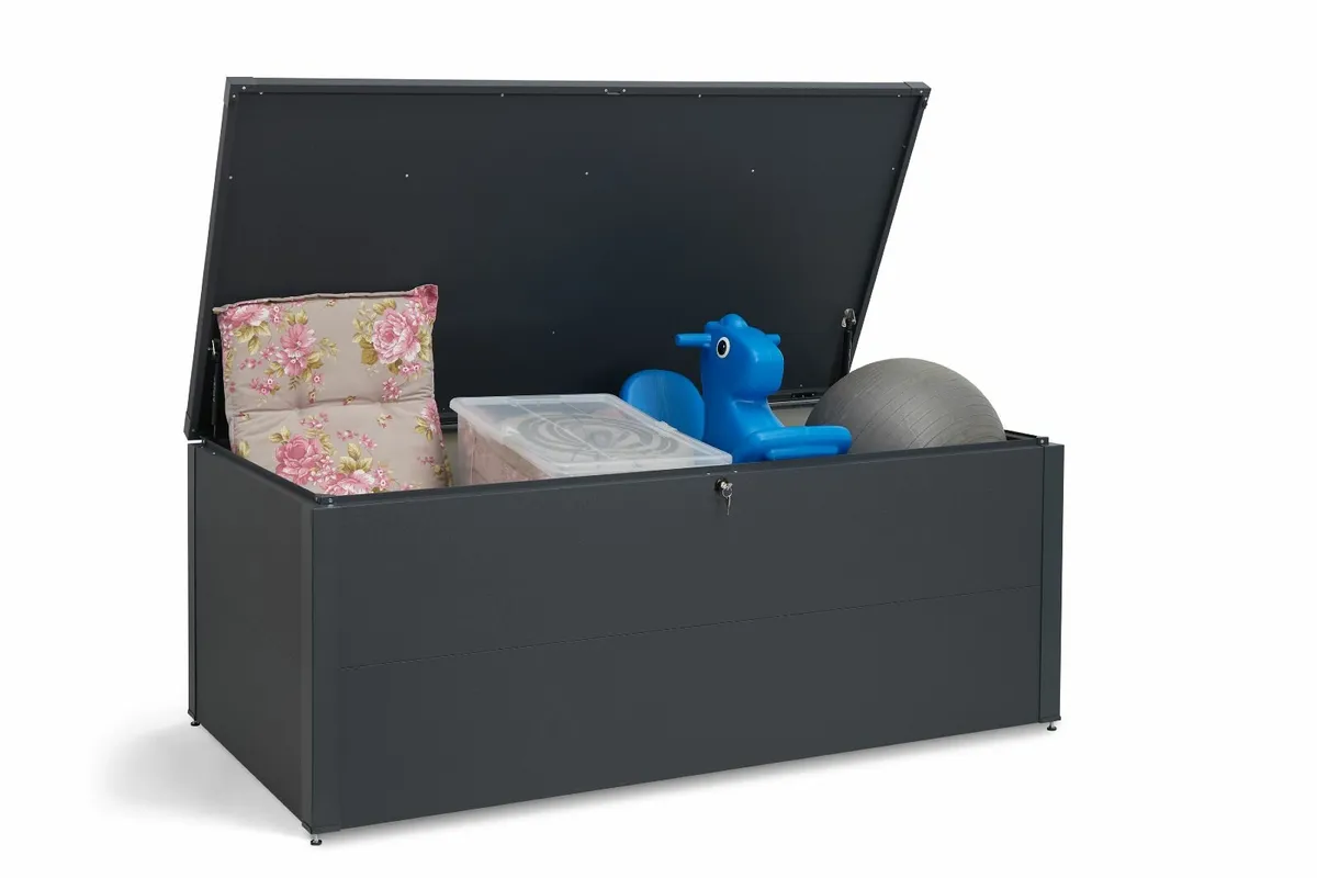 Metal Terrace Box Small 470L Anthracite Grey - Image 2