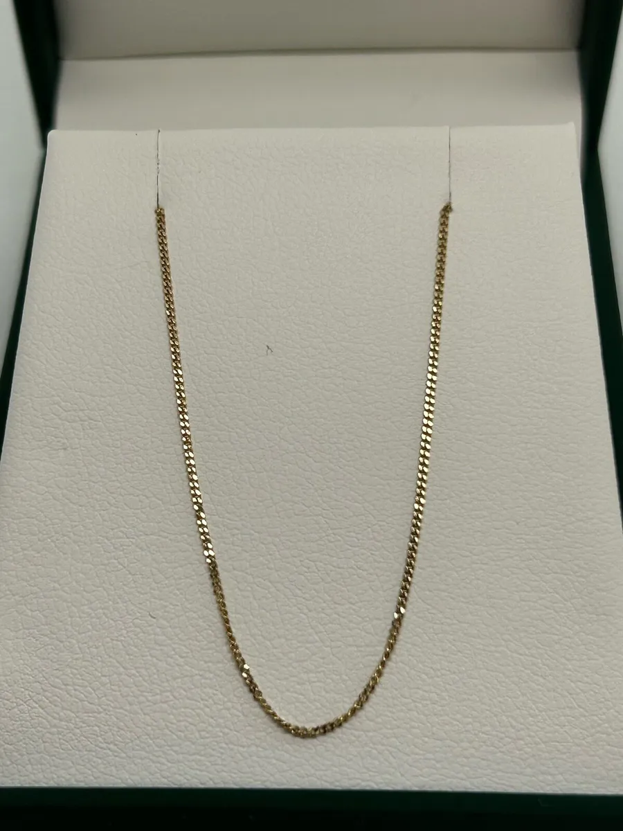 9ct gold 16/18 inch chain - Image 1