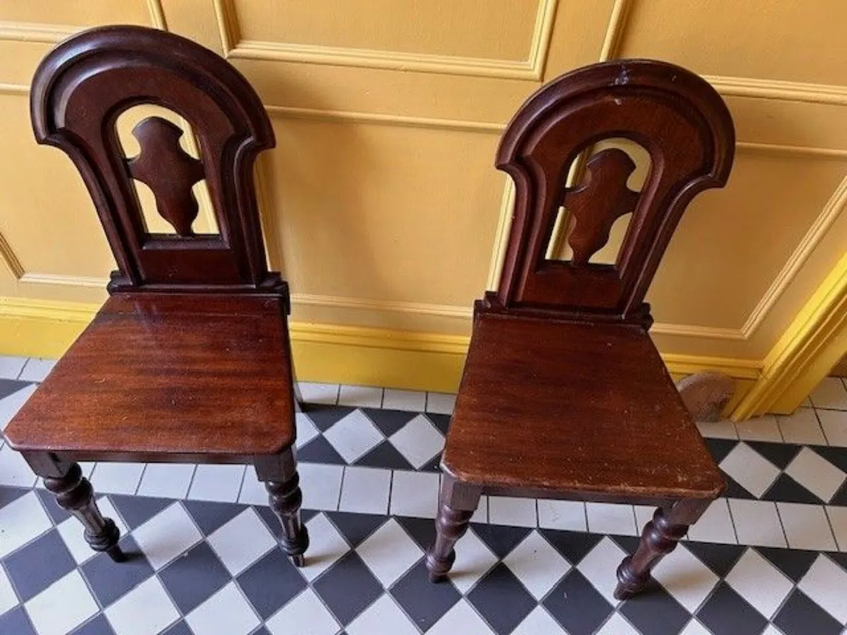 Carved Hall Chairs Victorian - Image 1