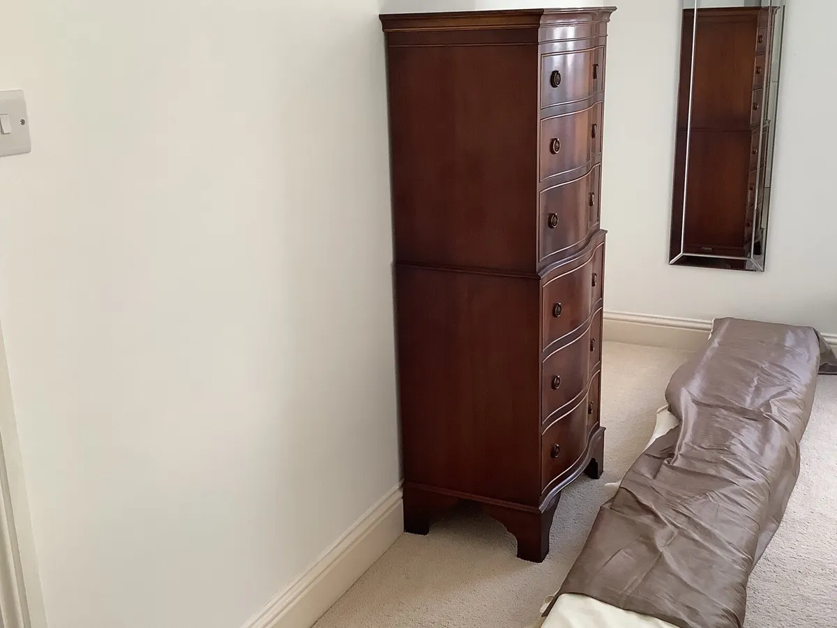 Mahogany Bowfronted Chest of Drawers - Image 3