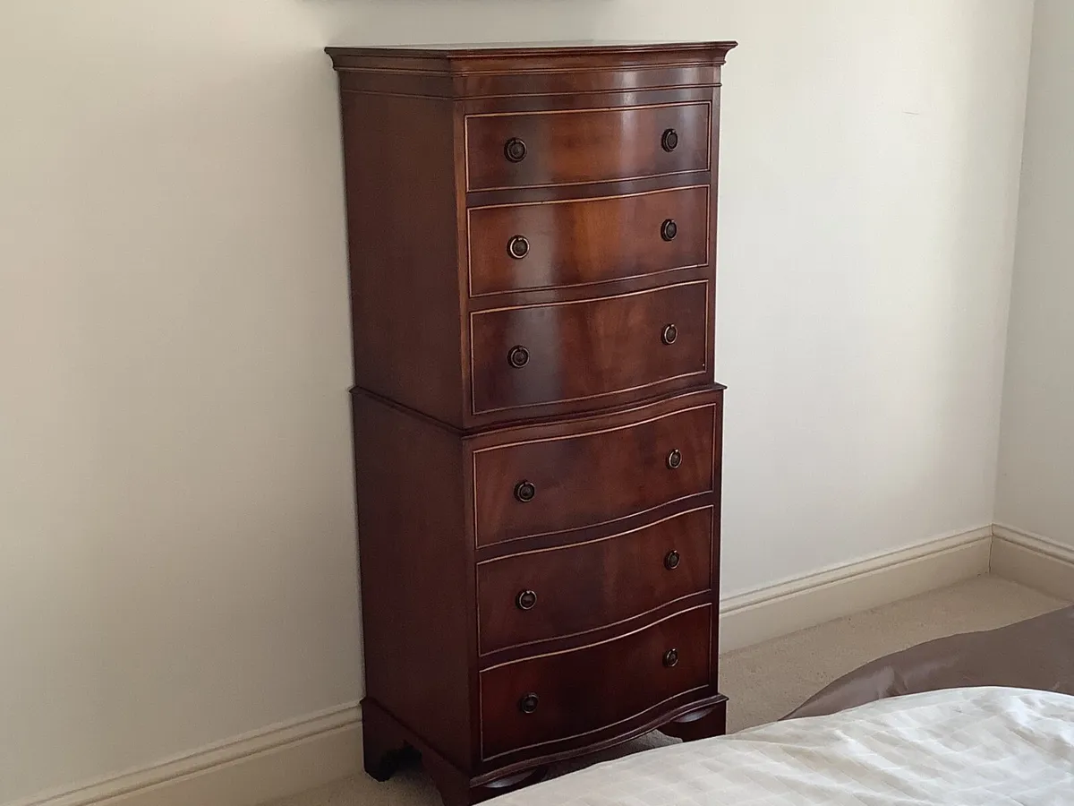 Mahogany Bowfronted Chest of Drawers - Image 1