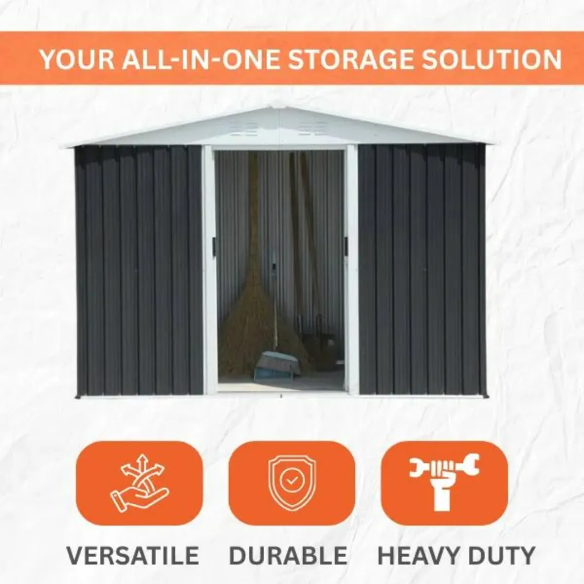 Metal 8x6FT Garden Shed - Free Delivery - Image 3