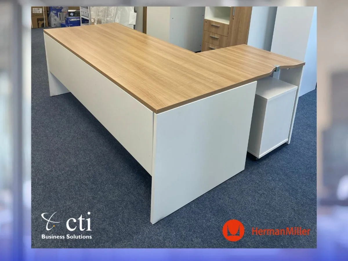 12 x Herman Miller Office Desks & Peds - Grade A - Image 2