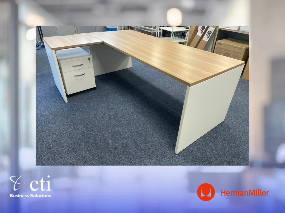 12 x Herman Miller Office Desks & Peds - Grade A - Image 1