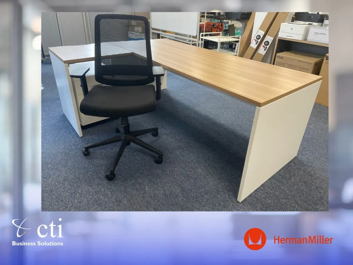 12 x Herman Miller Office Desks & Peds - Grade A - Image 4