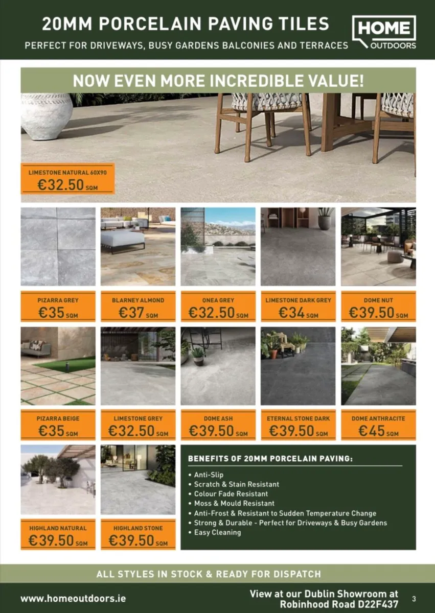 Outdoor Porcelain Paving Tiles 20mm