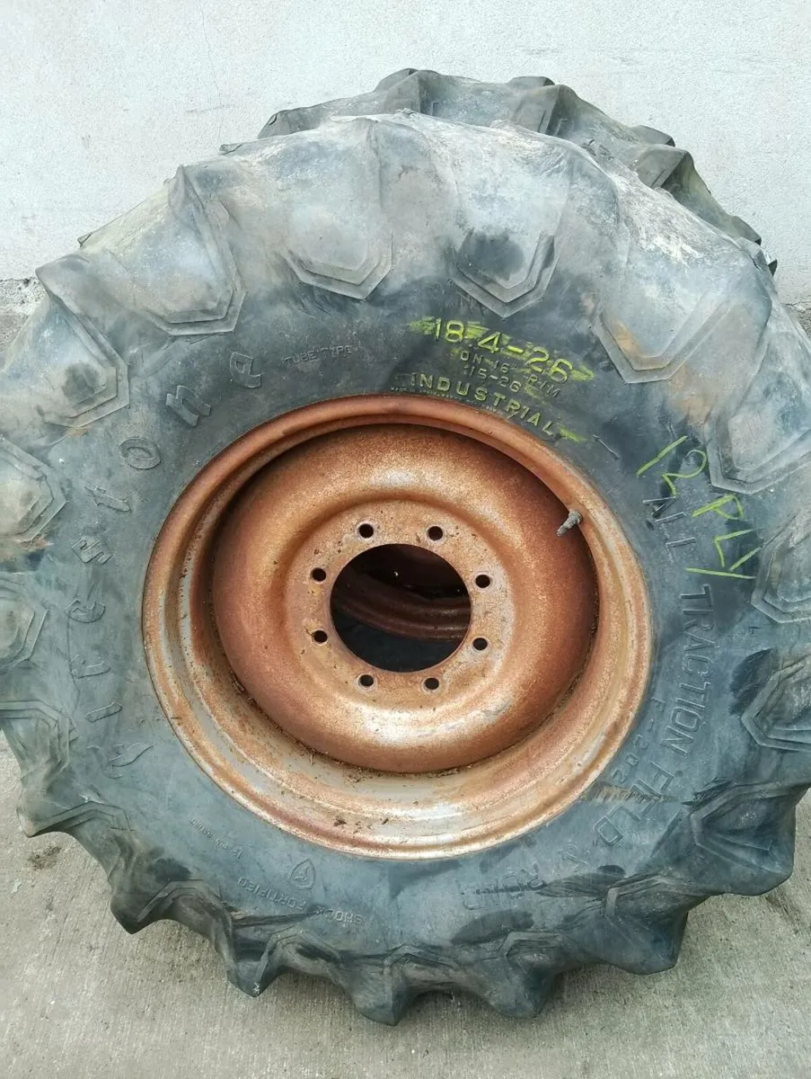 Tanker Wheels Wide 8 Stud 18.4-26 12 Ply Firestone - Image 1