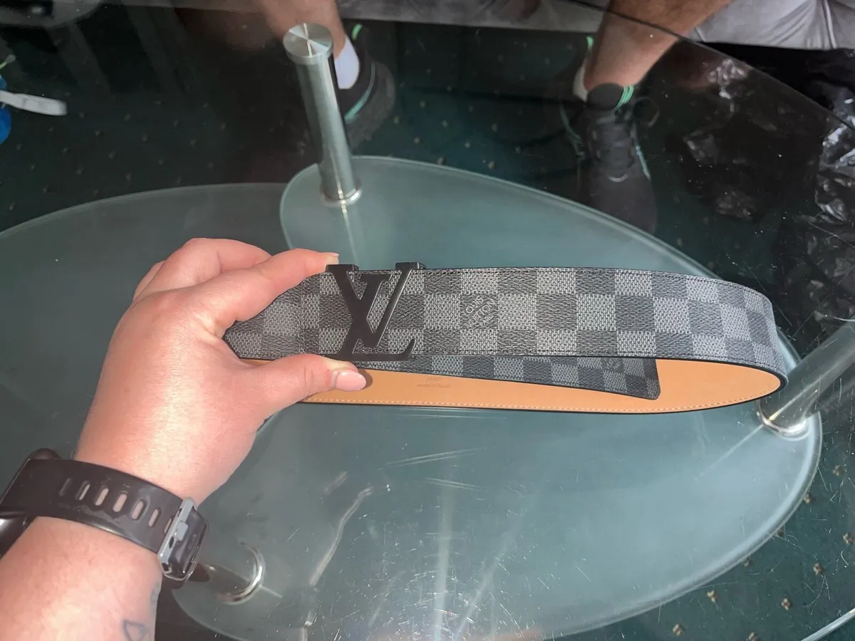 Louis Vuitton Men’s Belt Black and Grey - Image 1