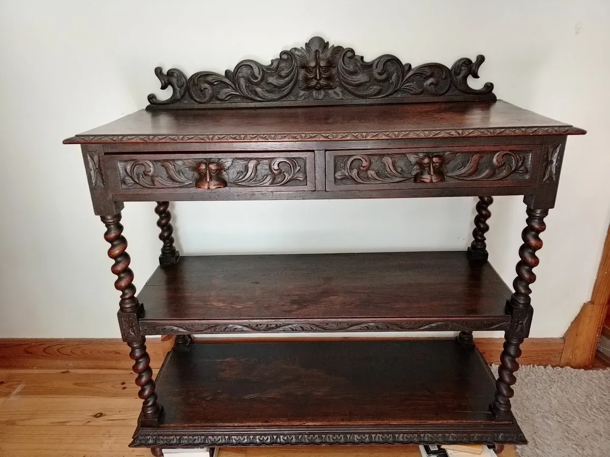 19th Century Carved Oak Buffet Sideboard - Image 2