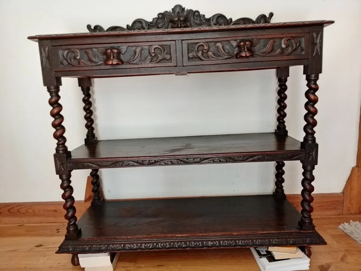 19th Century Carved Oak Buffet Sideboard - Image 3