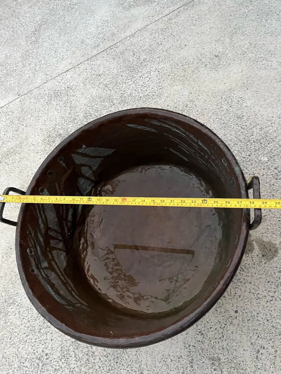 Antique French copper bread pan large - Image 1