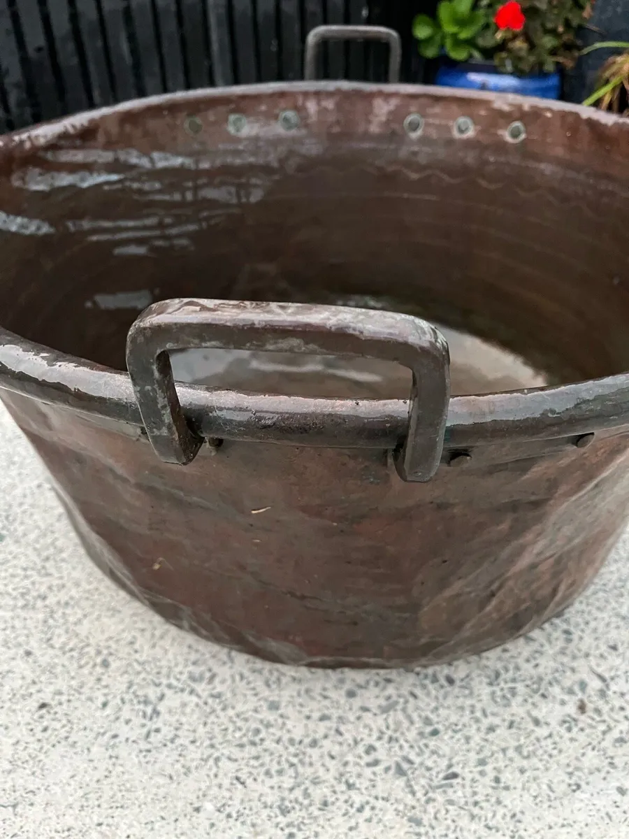 Antique French copper bread pan large - Image 2