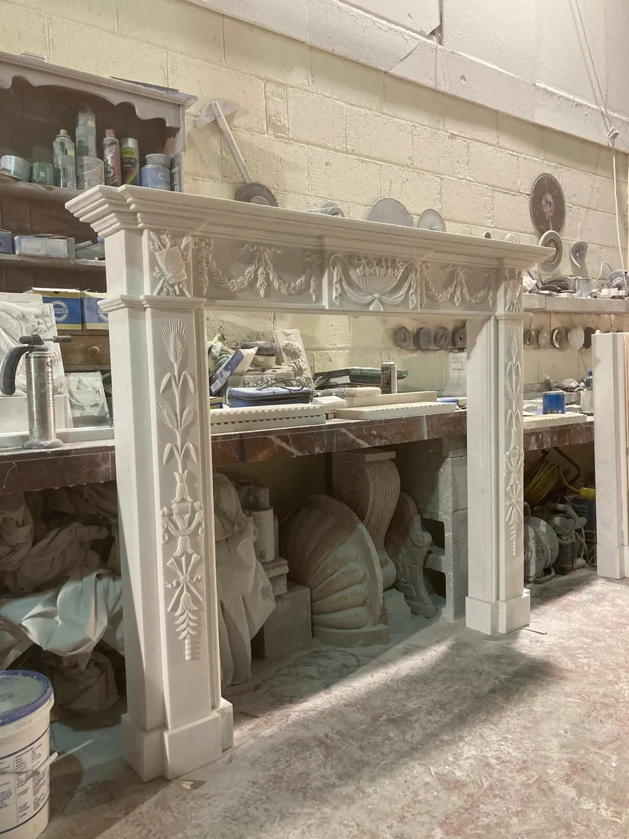 White marble fireplace - Image 2