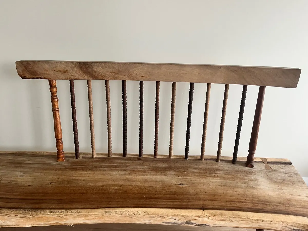 Live Edge Solid Wood Bench - Handcrafted - Image 3