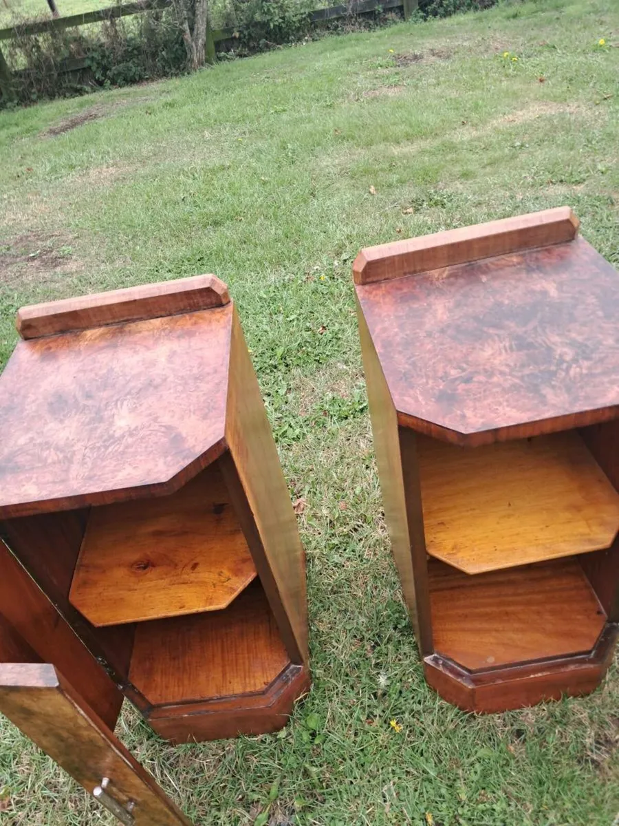 2 burr walnut art deco cabinets - Image 2