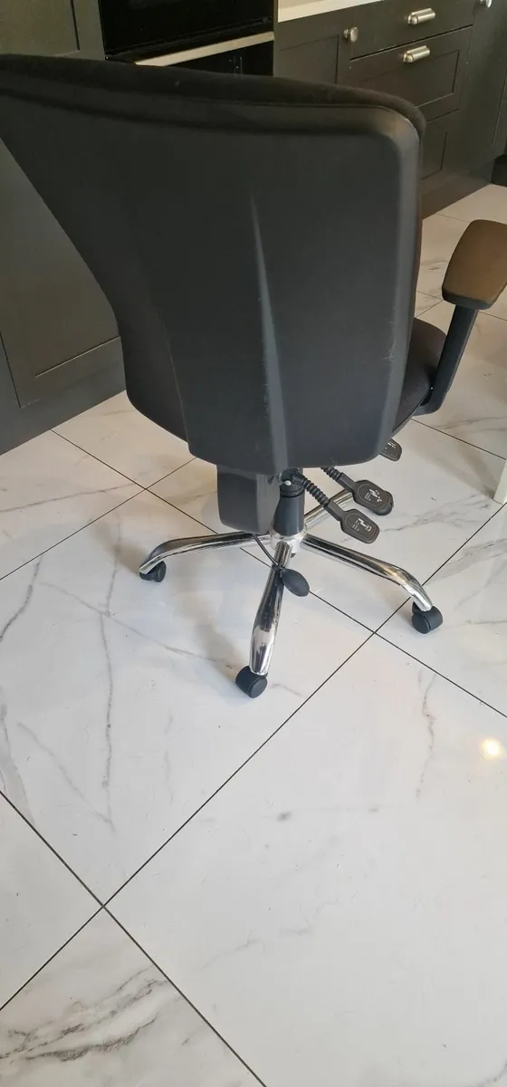 Ergonomic Office Chair – Black Fabric with Chrome - Image 2