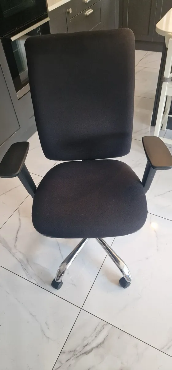 Ergonomic Office Chair – Black Fabric with Chrome - Image 3