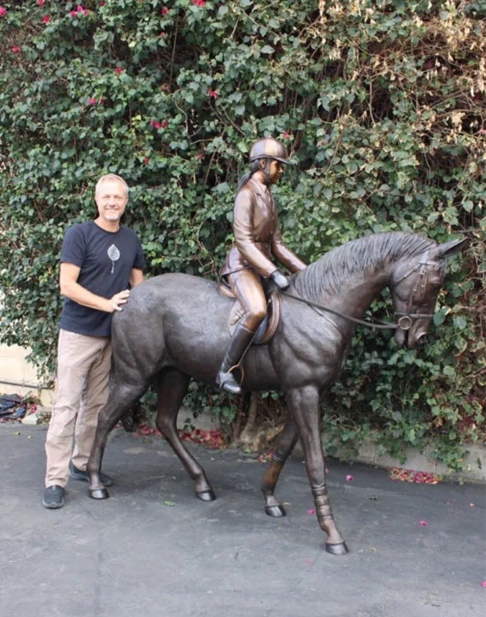 Bronze horse and rider - Image 3