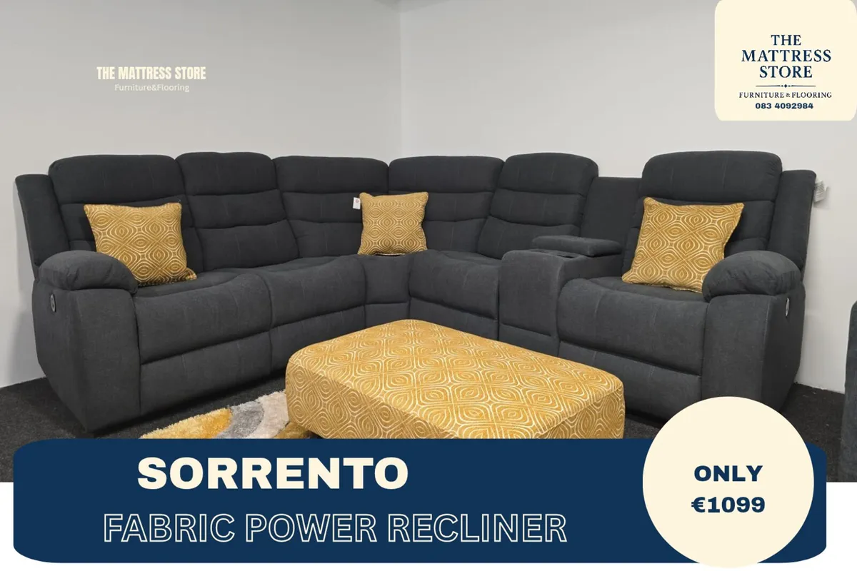 3+2 Black leather electric Recliner - Image 3