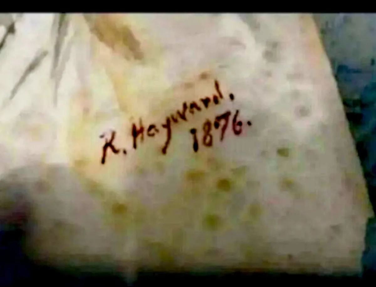 R. Hayward painting 1876 aquarelle - Image 3