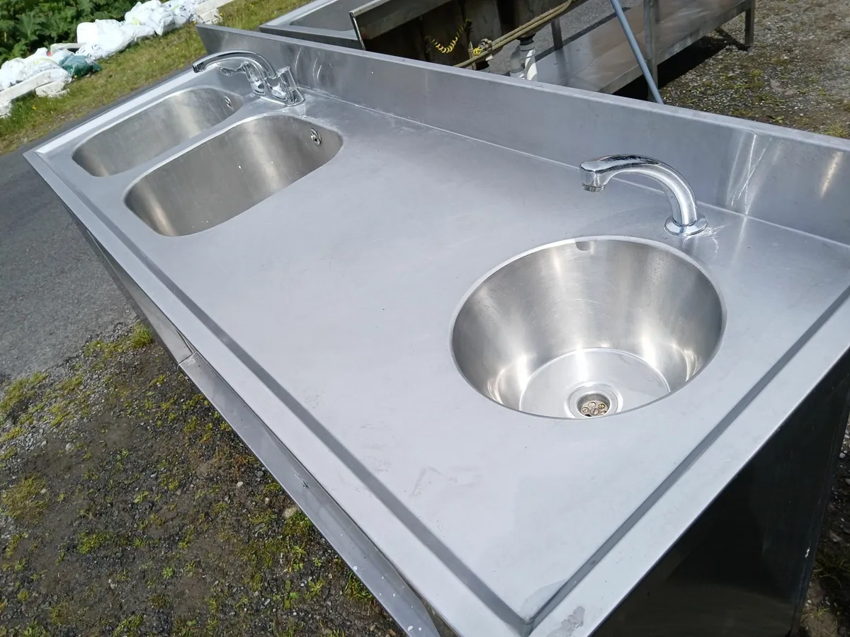 Stainless steel cabbinet double sink unit - Image 1