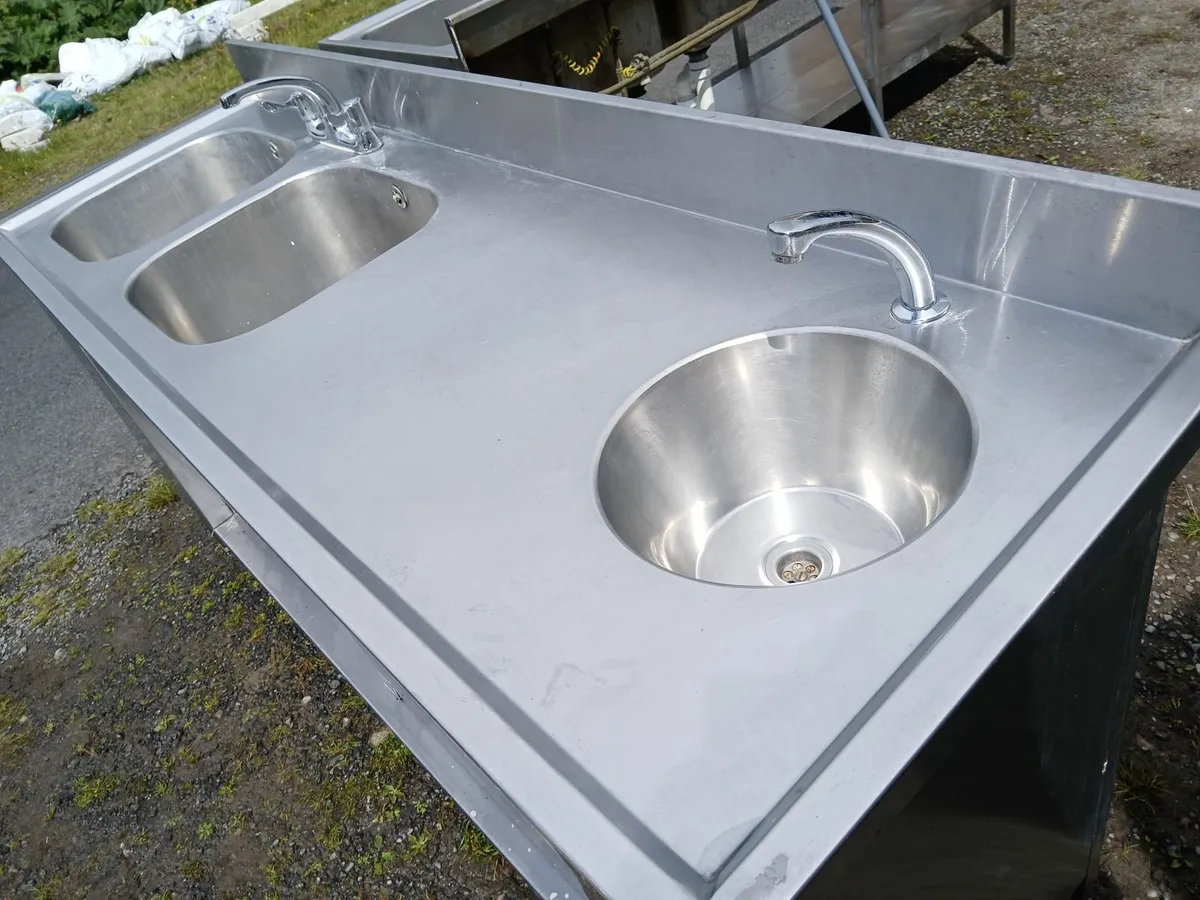 Stainless steel cabbinet double sink unit - Image 3