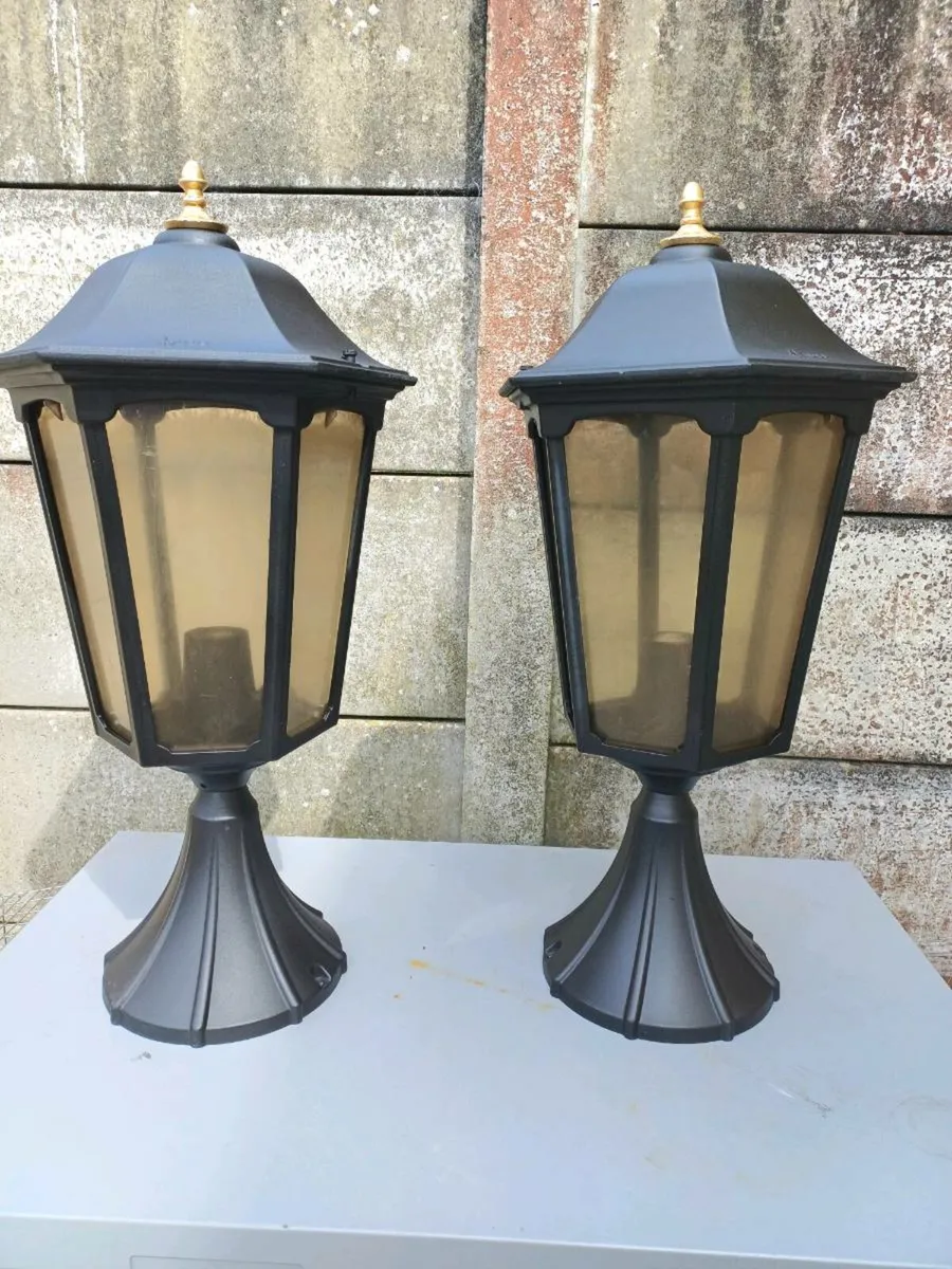 Large Vintage Pillar Lamps - Image 1