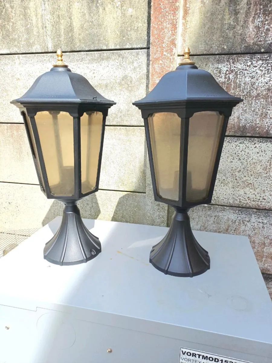 Large Vintage Pillar Lamps - Image 2