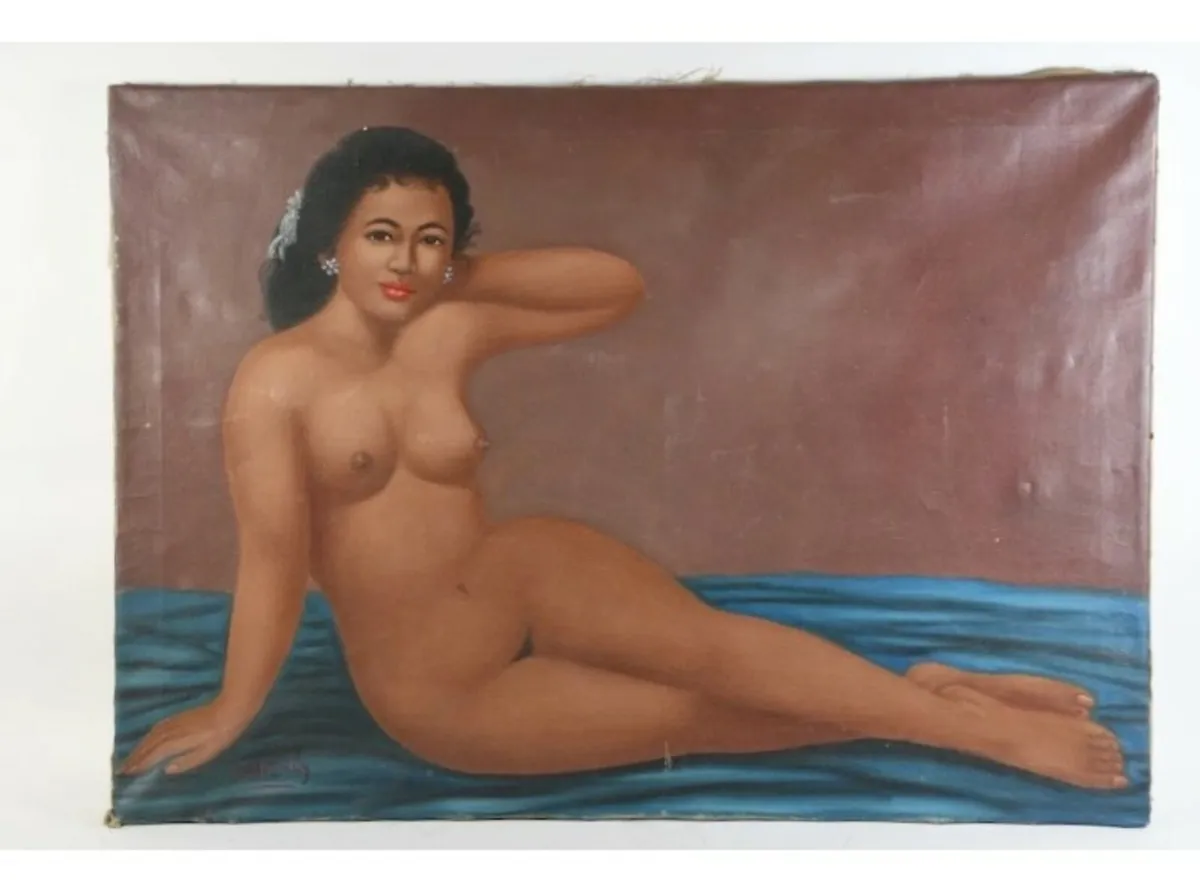 Large nude oil painting - Image 1