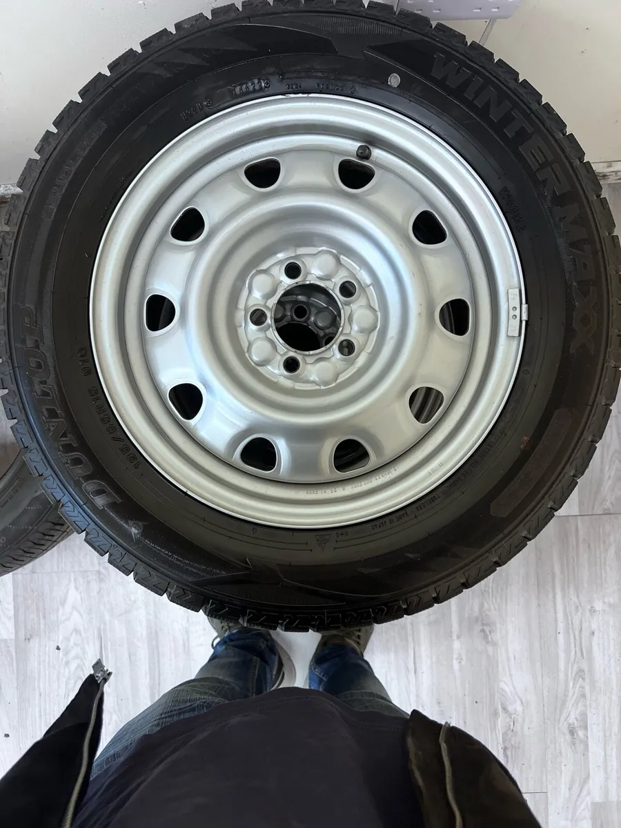 15 inch Steel Wheels with 4 new Dulop Tyres - Image 1