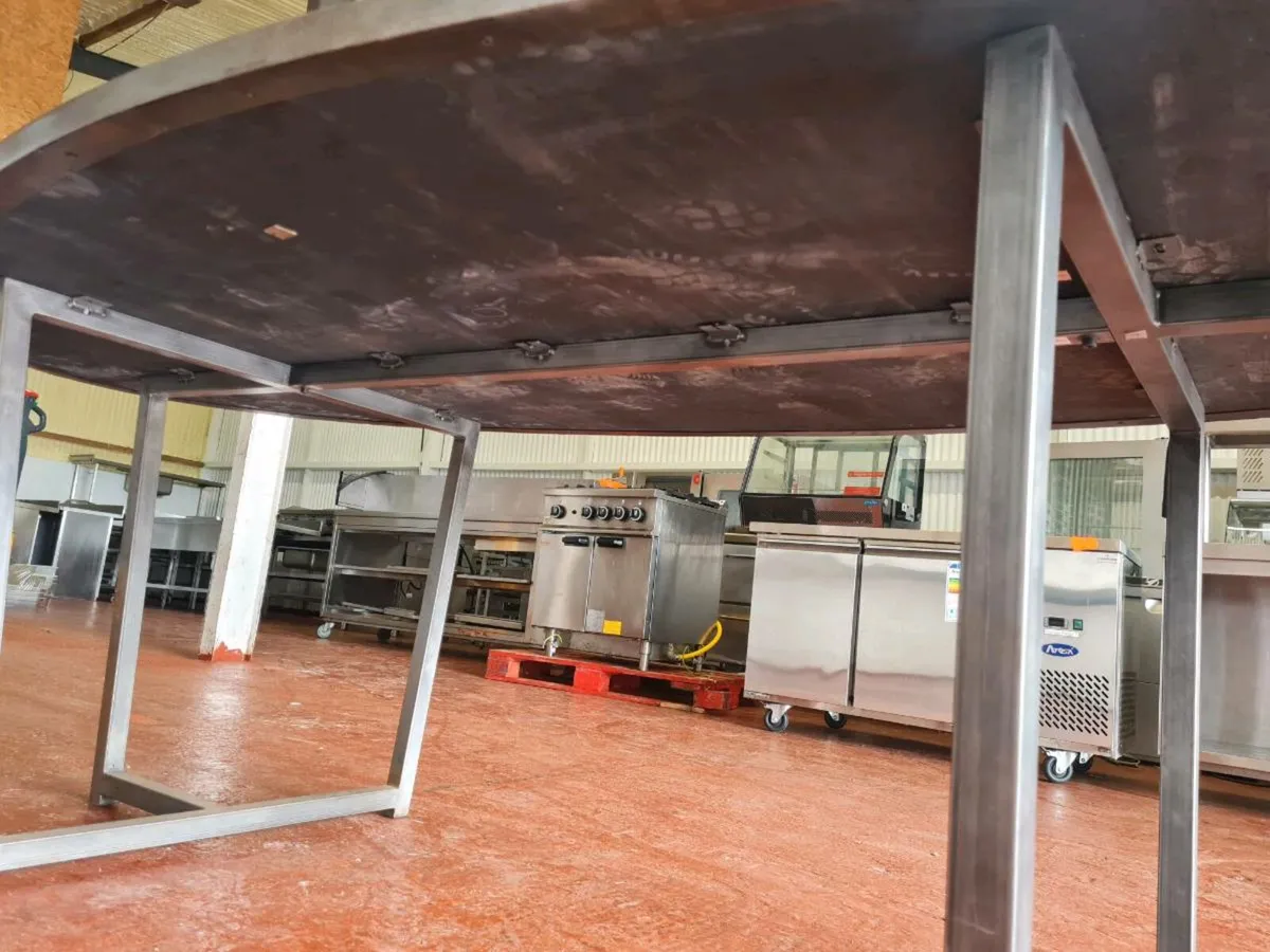 Herringbone Industrial Style Dining Table - Image 4