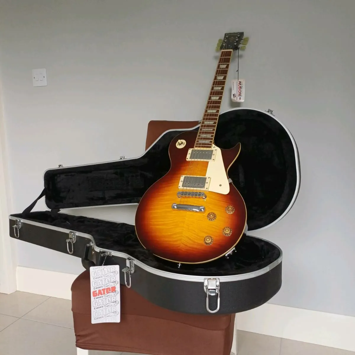 Vintage V100 Electric Guitar Flamed Iced Tea - Image 3