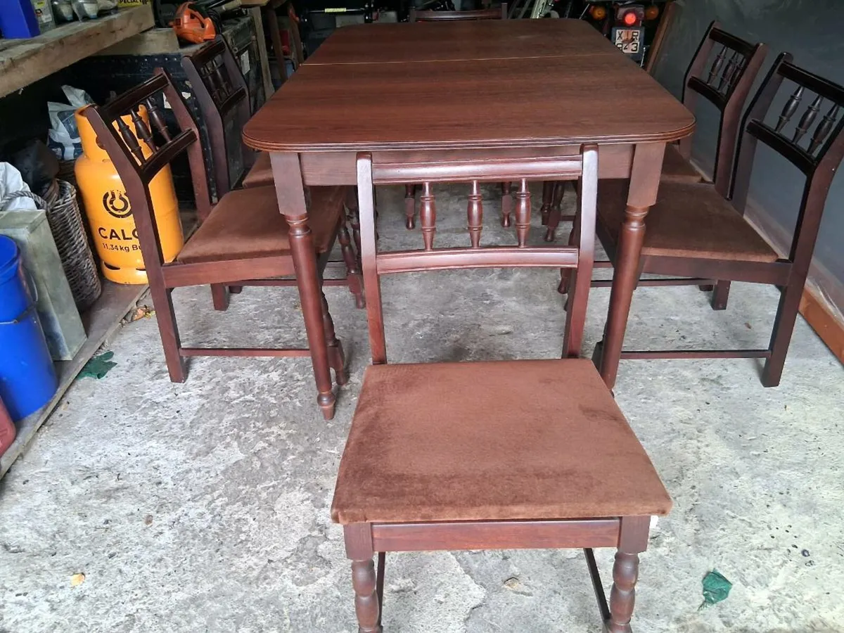 Mahogany/teak table and 6 chairs - Image 2