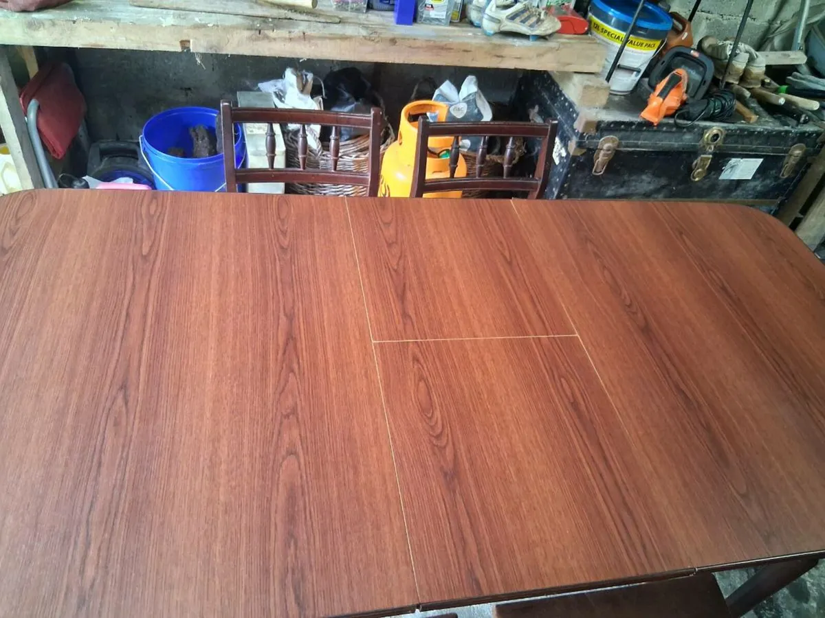 Mahogany/teak table and 6 chairs - Image 3