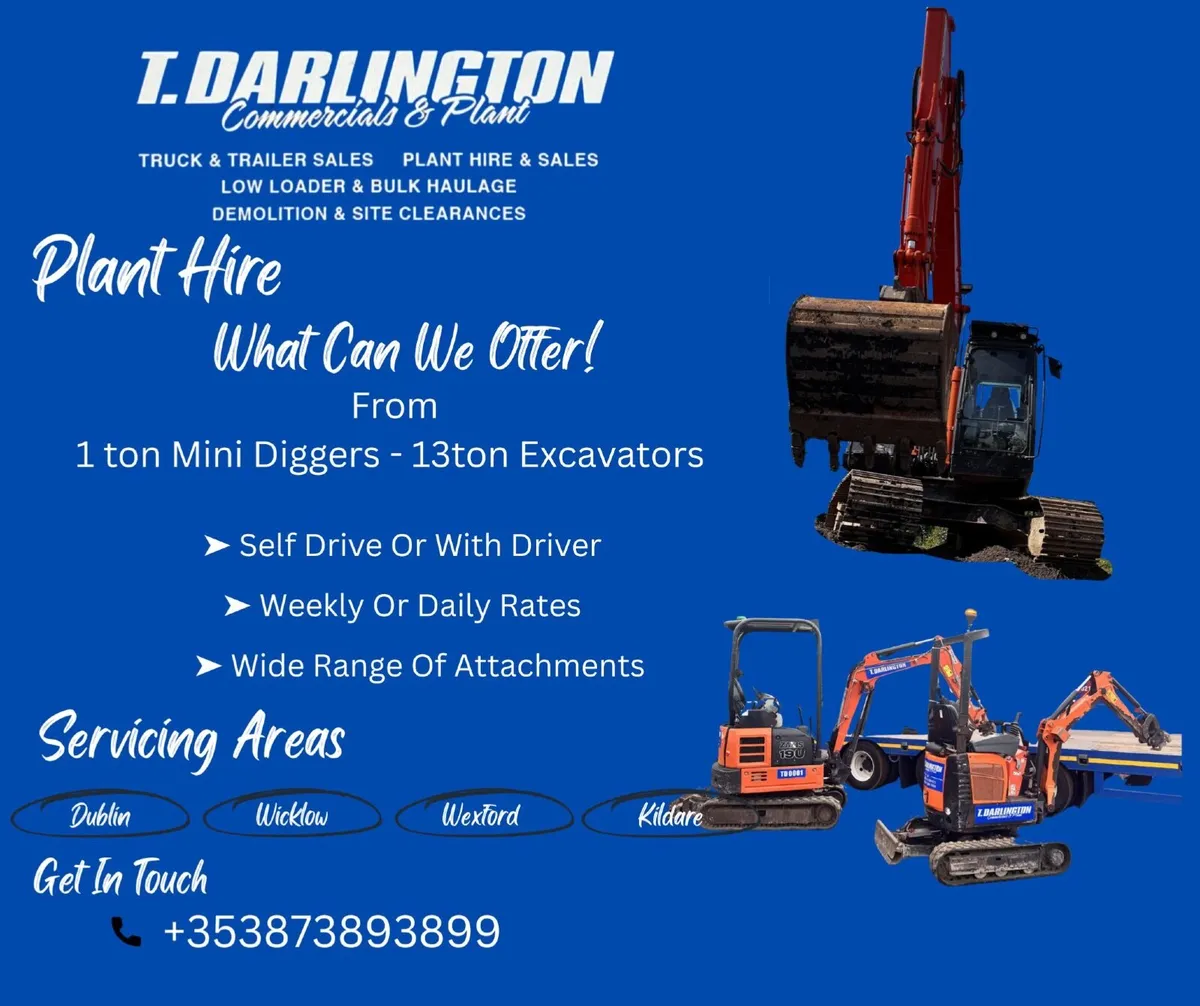 Mini digger hire & Driver - Image 1