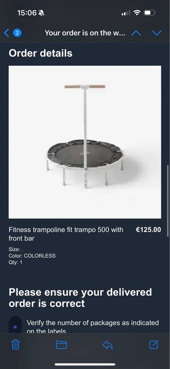 Fitness trampoline fit trampo 500 with front bar - Image 3