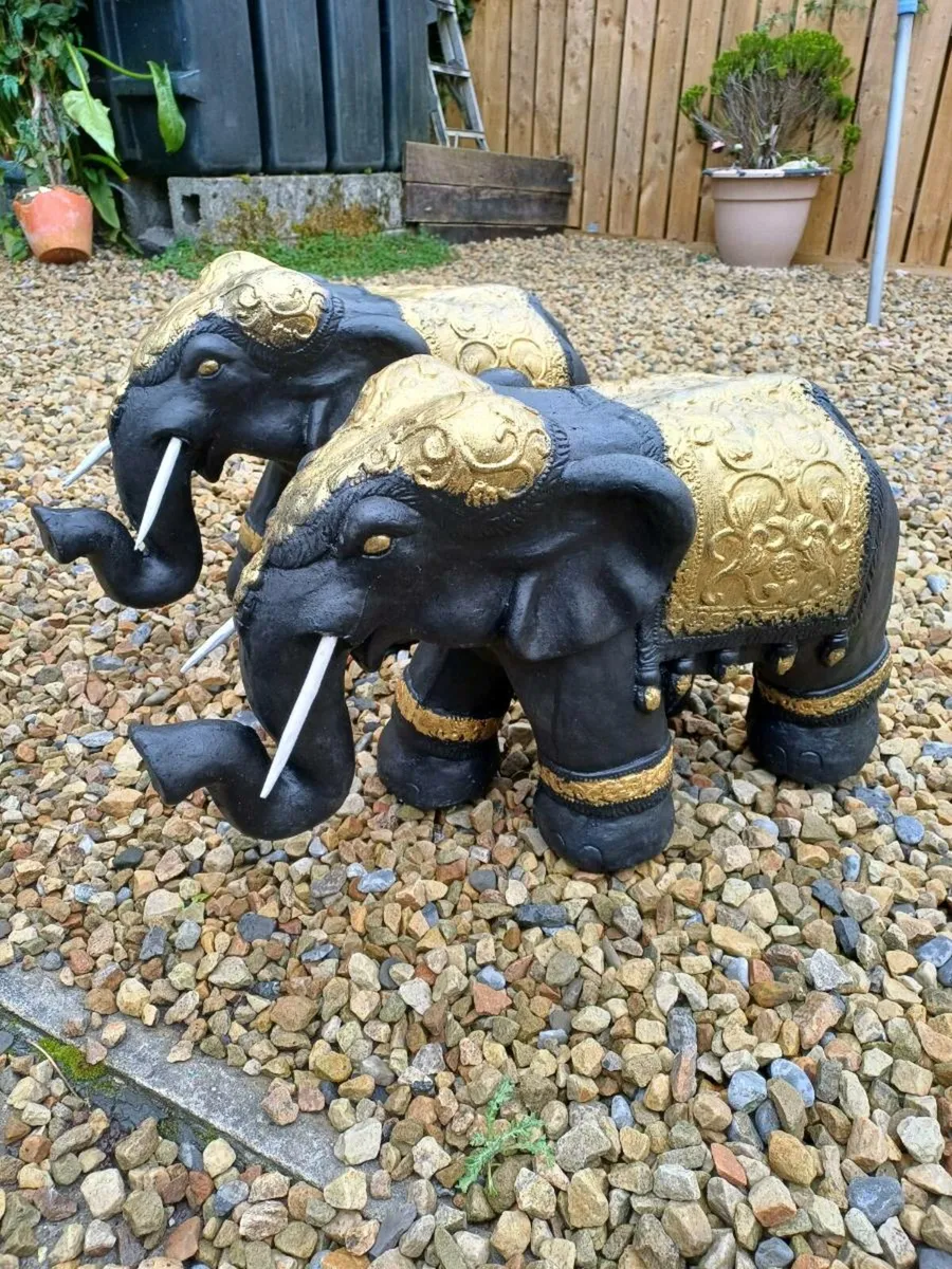 Large Vintage Ceramic Elephants - Image 1
