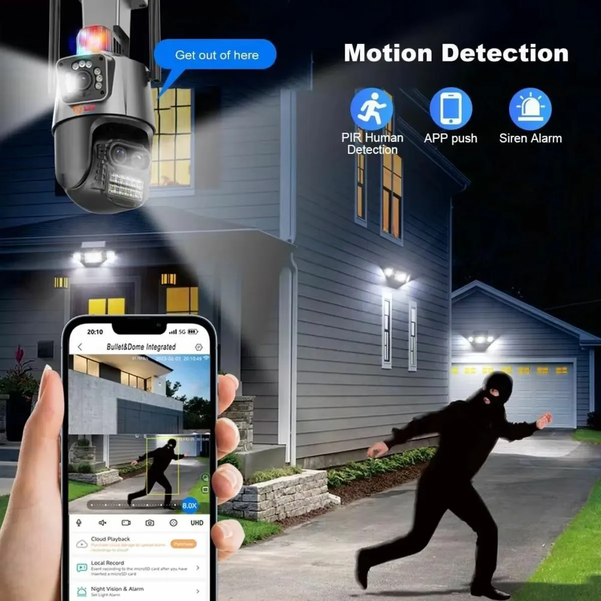 12MP Alarm Camera PTZ Zoom Smart CCTV - Image 2