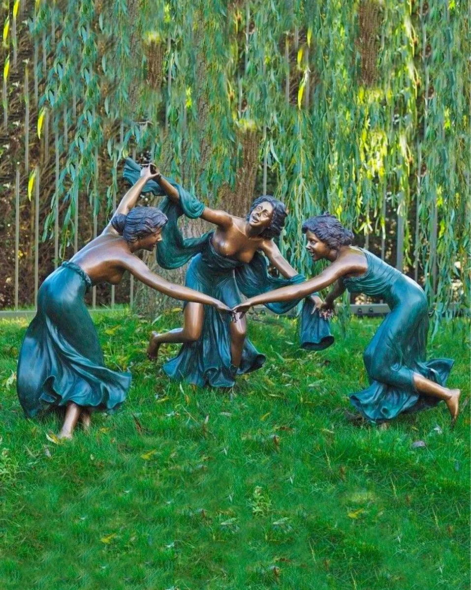 Bronze 3 graces sculpture - Image 2