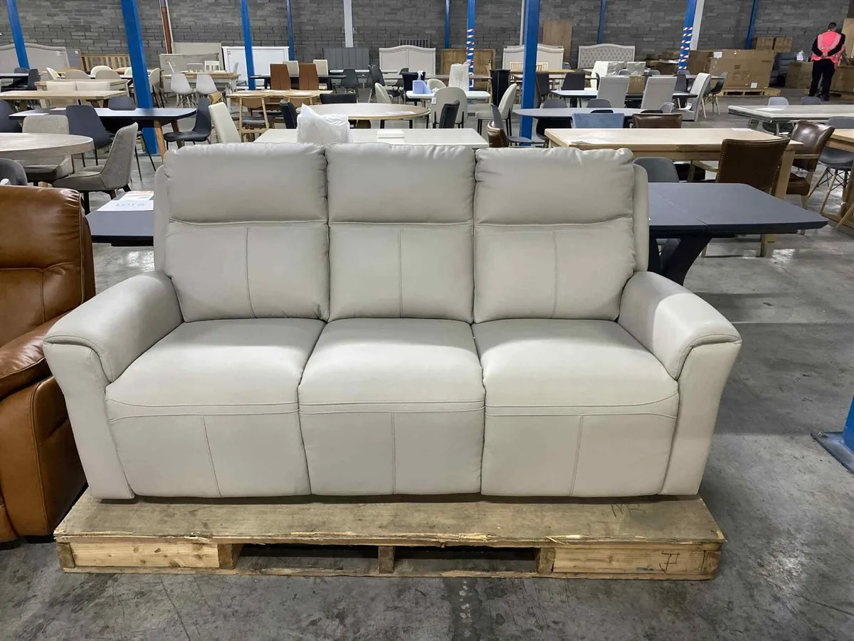 Lugo 3 Seater Sofa Electric Recliner Dark Grey - Image 1