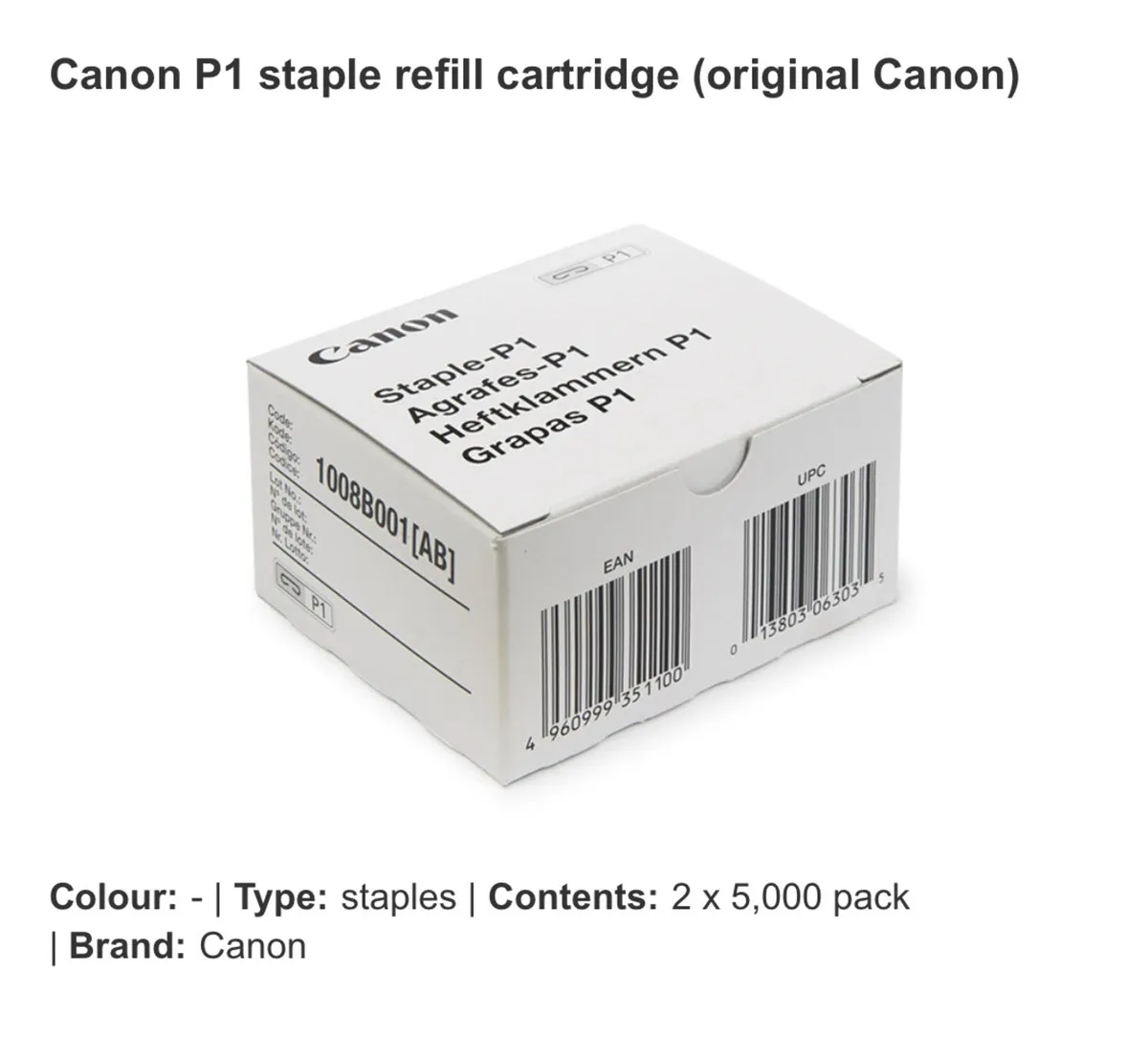 Canon staple P-1 cartridge - Image 1