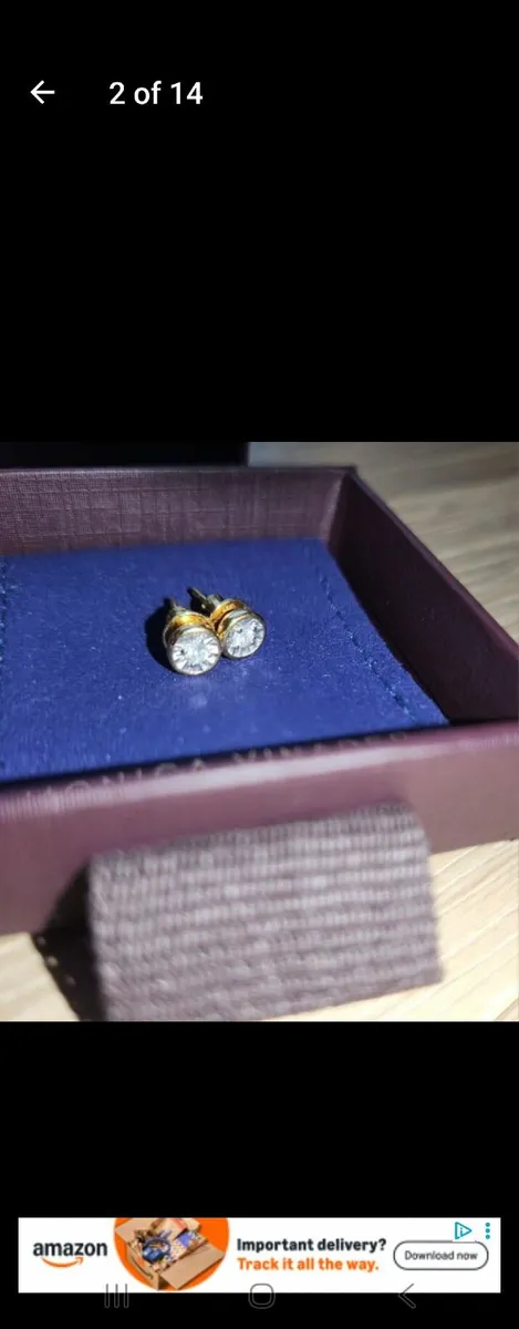 Dimaond earrings large and charm - Image 3