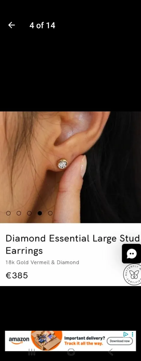 Dimaond earrings large and charm - Image 4