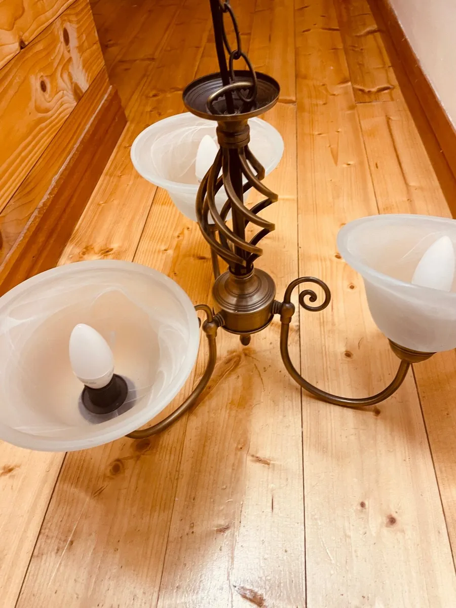 Antique Brass 3 Light Ceiling Pendant - Image 4