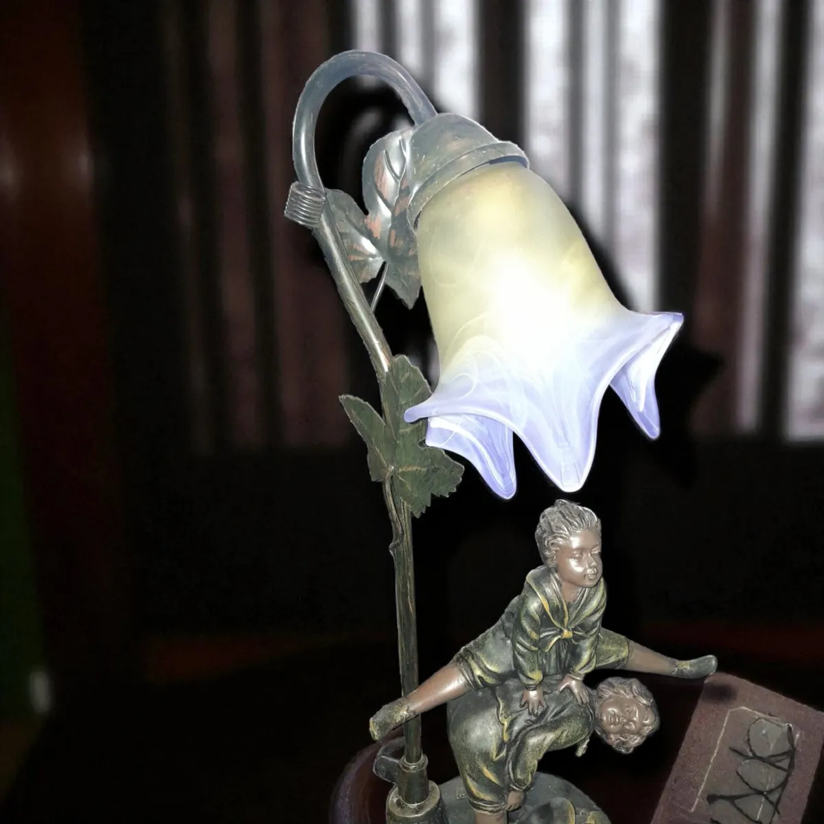 Art Noveau Francaise lamp signed - Image 1