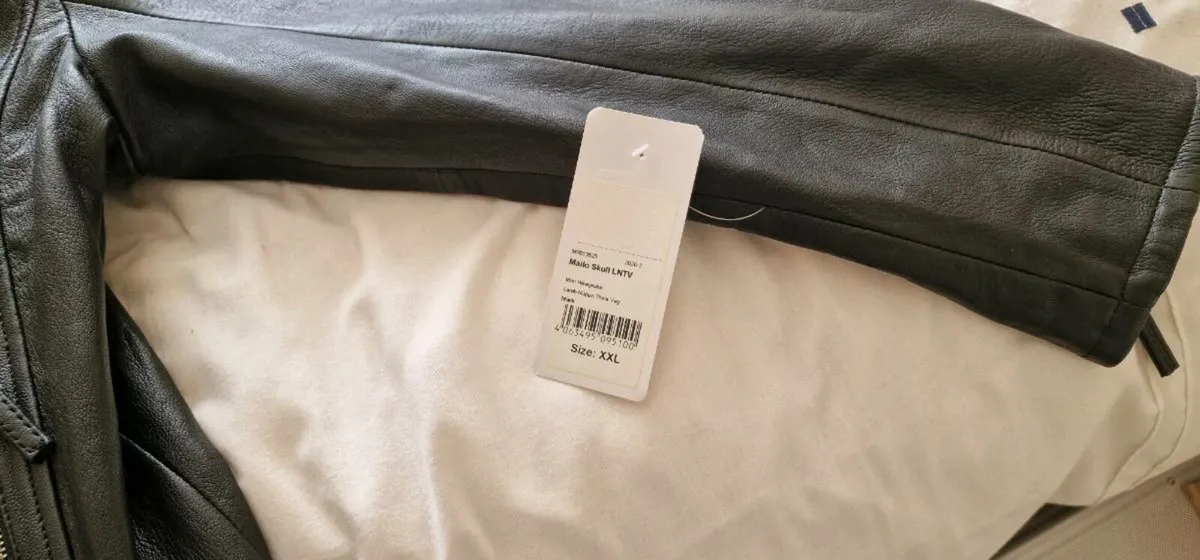 Unisex leather biker jacket - Image 4