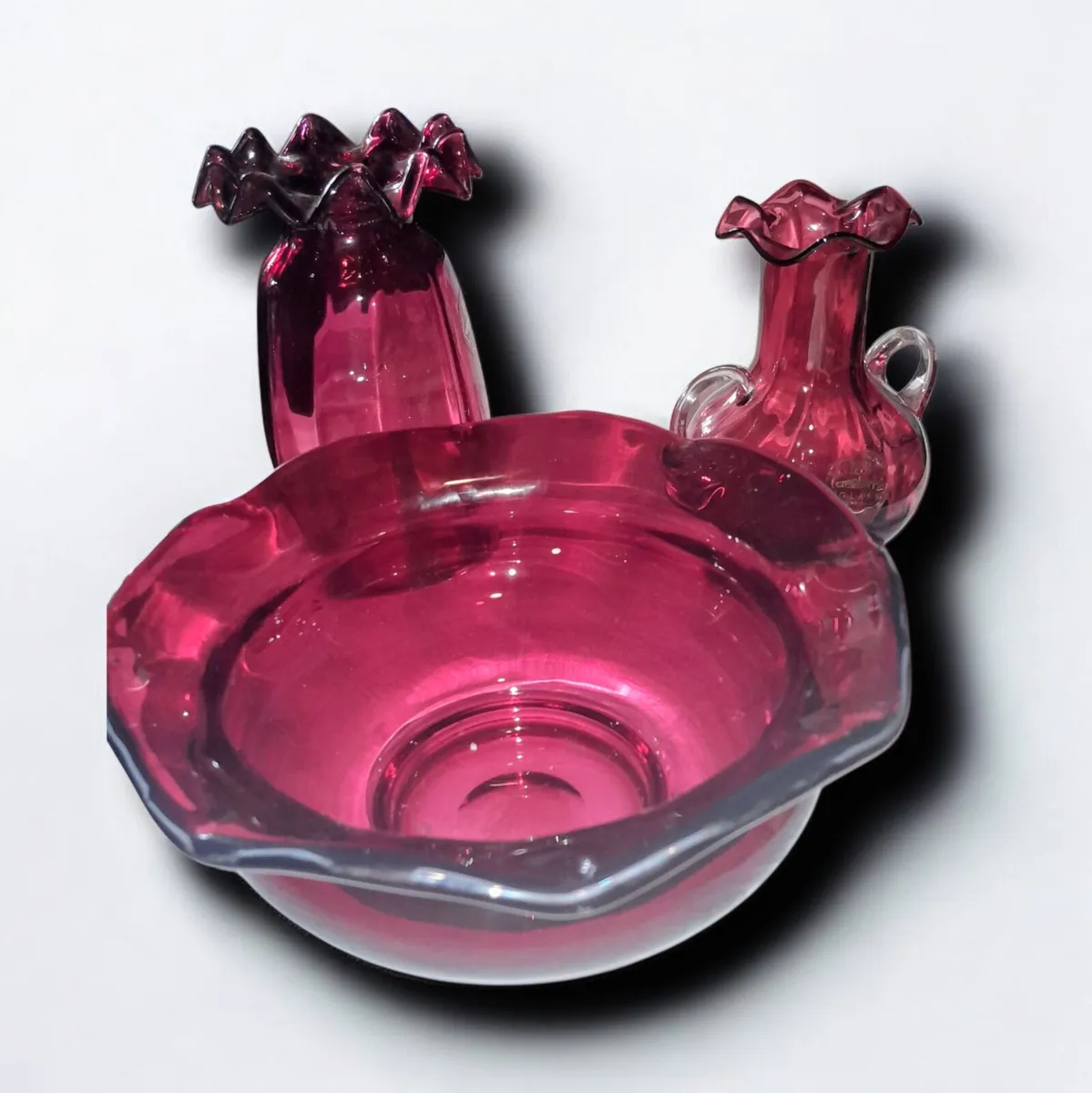 Royal Scot handmade cranberry glass lot - Image 1