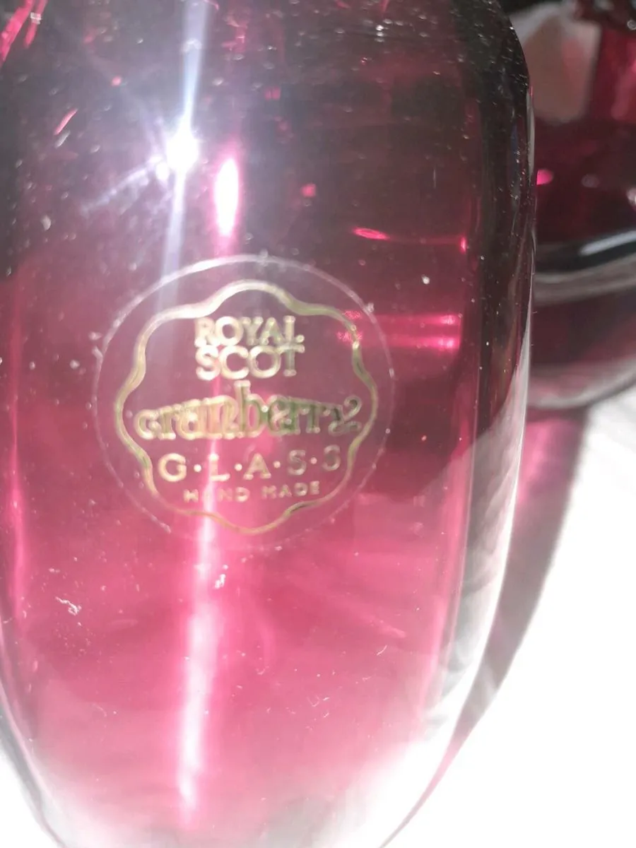 Royal Scot handmade cranberry glass lot - Image 2